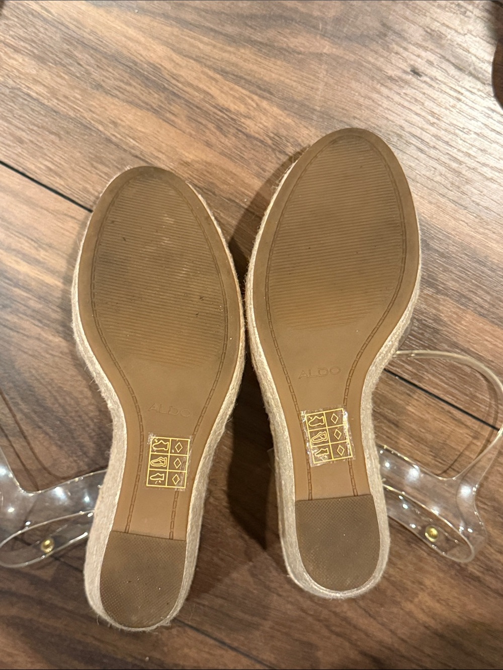 Aldo Clear PVC Espadrille Wedge Sandals in Nude - Picture 8 of 8